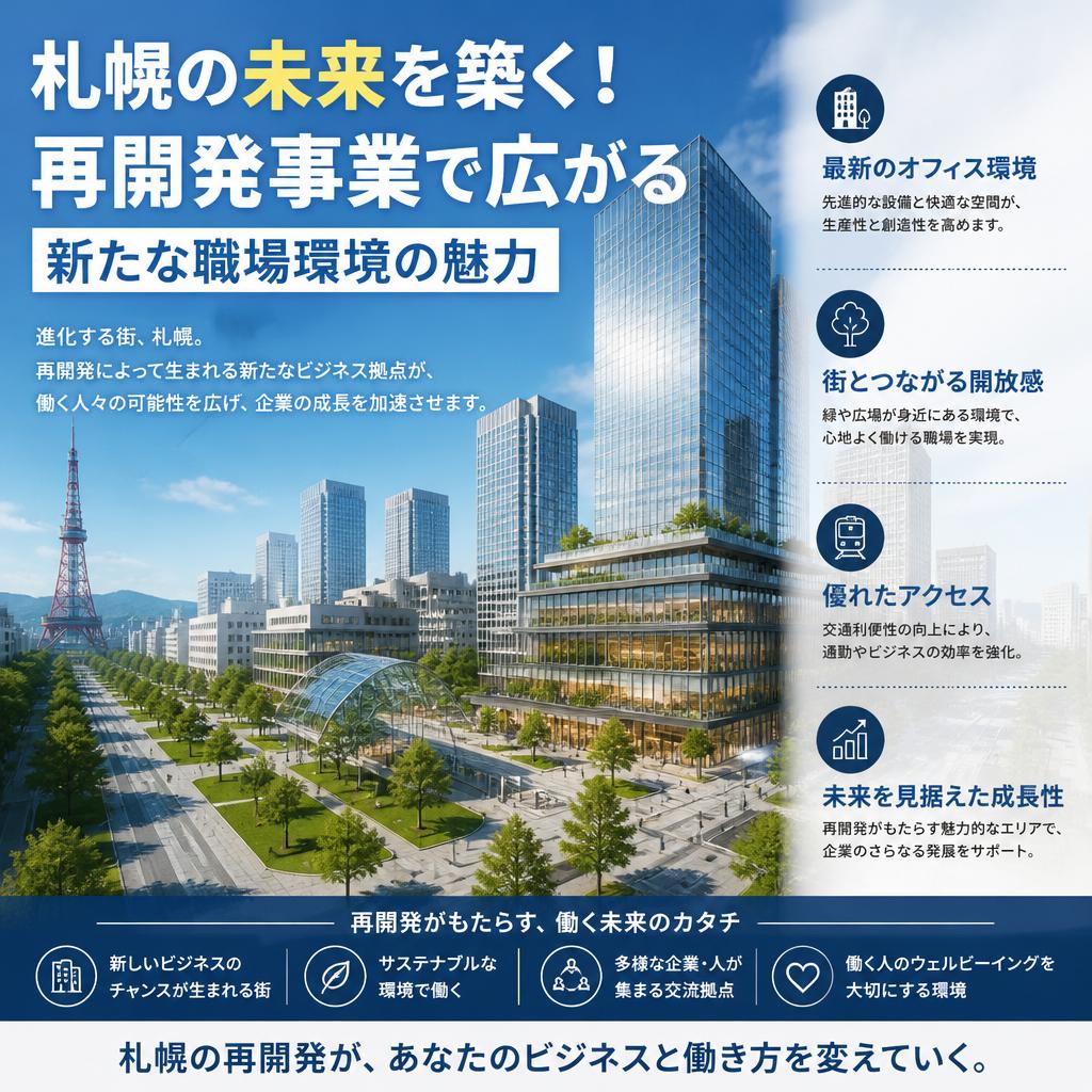 札幌の未来を築く！再開発事業で広がる新たな職場環境の魅力