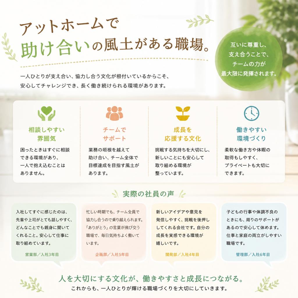働きやすい環境 - 働く仲間とともに
