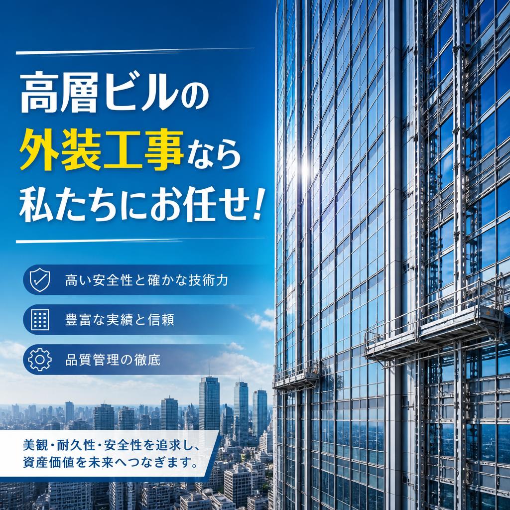 高層ビルの外装工事なら私たちにお任せ！