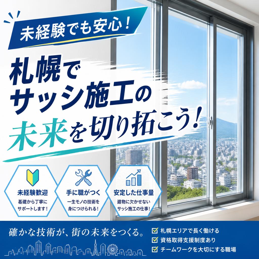 未経験でも安心！札幌でサッシ施工の未来を切り拓こう！