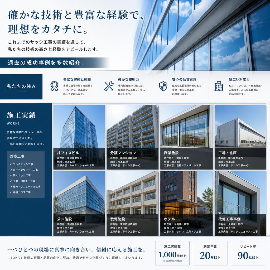 2. サッシ工事の実績