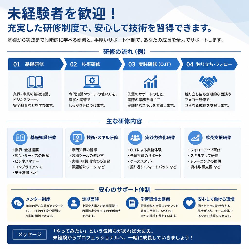 2. 未経験からのスタートが可能！