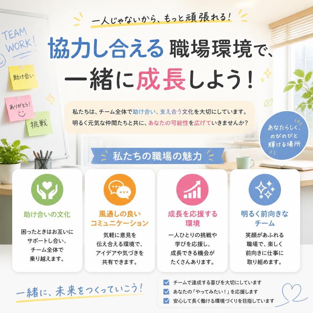 職場の雰囲気とチームの協力