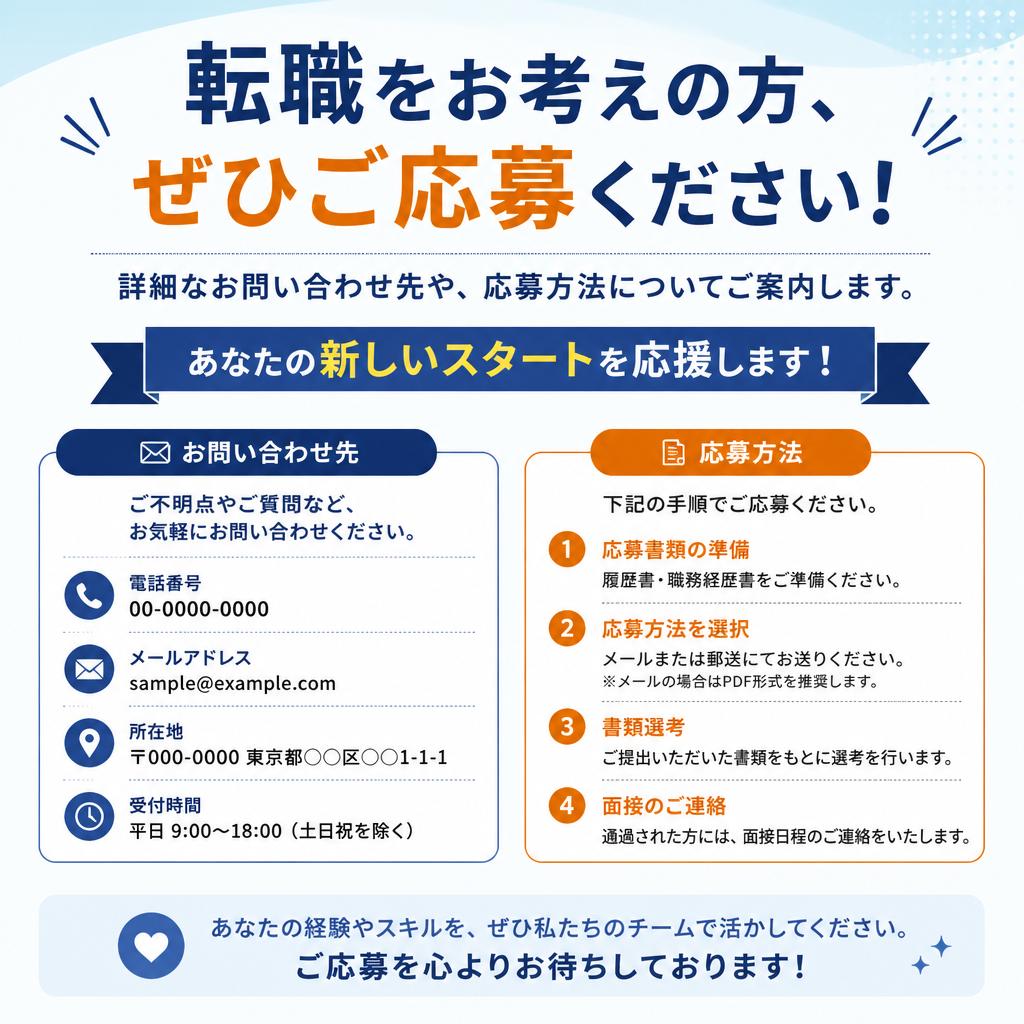 今すぐ応募・問い合わせを！