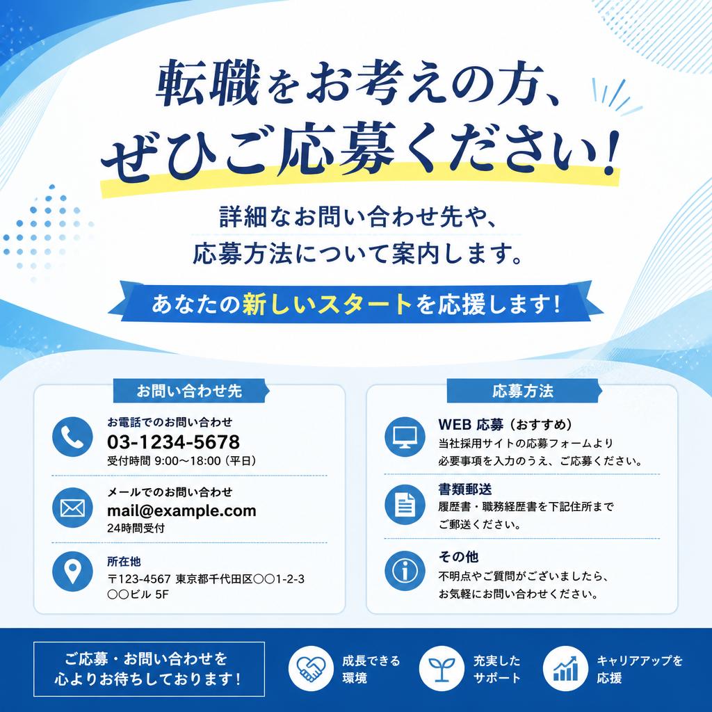 今すぐ応募・問い合わせを！