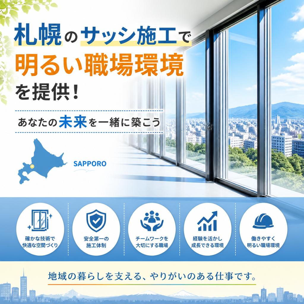 札幌のサッシ施工で明るい職場環境を提供！あなたの未来を一緒に築こう
