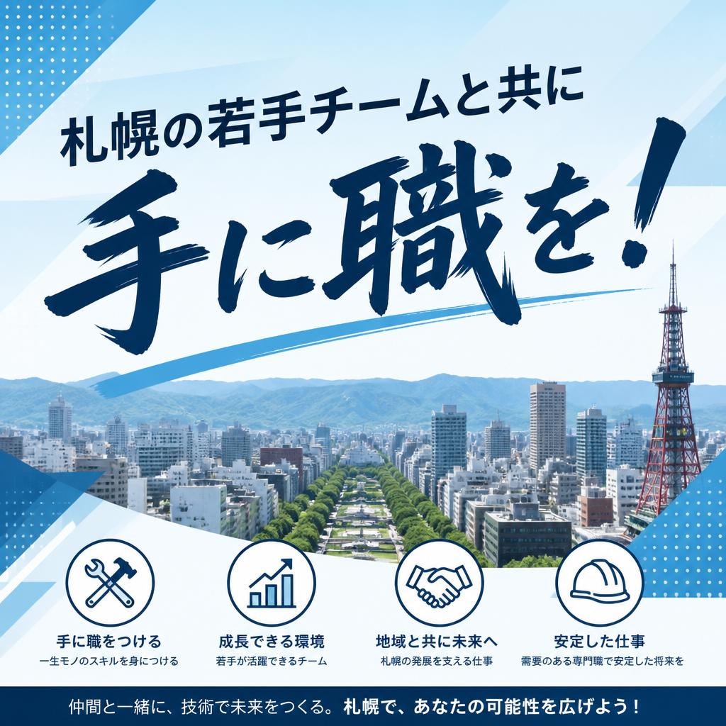 札幌の若手チームと共に手に職を！